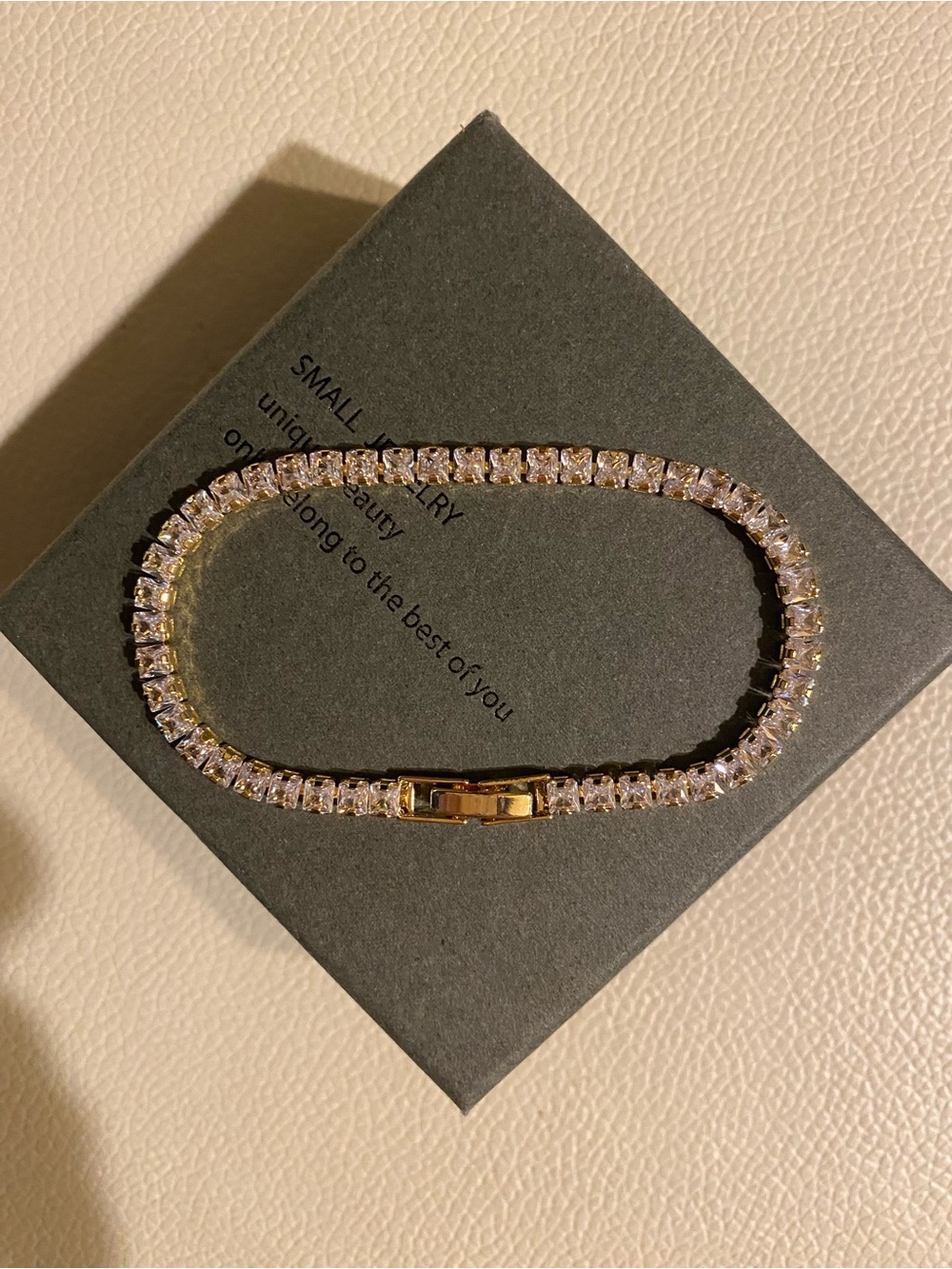 7CT Princess Cut 3mm Lab Created Diamond Tennis Bracelet 14K Yellow Gold Plated